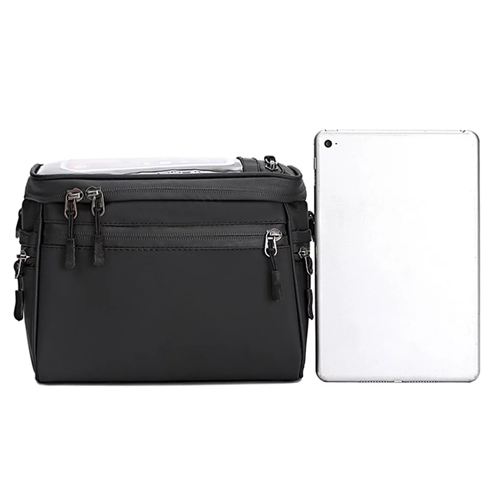 Tomshoo Bike Front Tube Bag with Dual Zipper Closure, Water Resistant PVC, Black