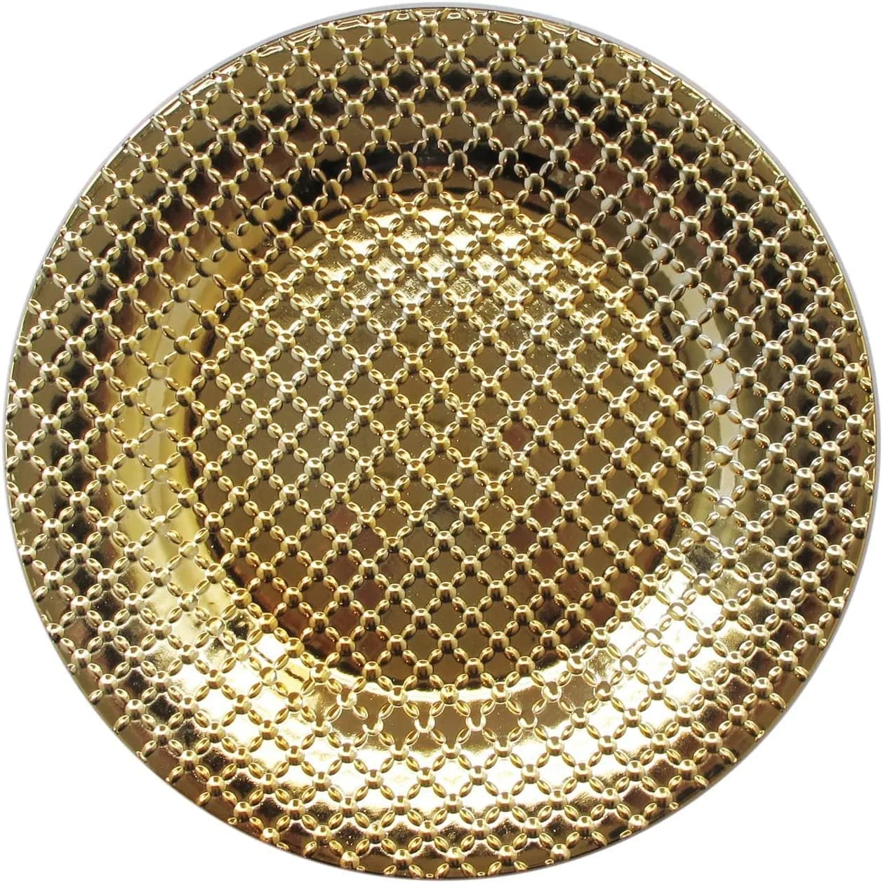 American Atelier Gold Links Charger Set of 8 Decorative Service Plate for Home, Charge It by Jay