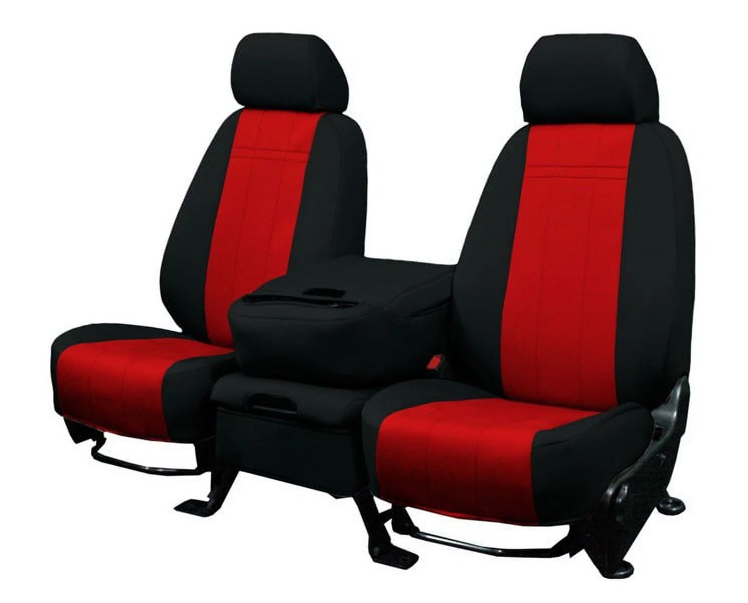 CalTrend Rear NeoSupreme Seat Covers for 2015-2022 Chevrolet Colorado|GMC Canyon - CV558-02NN Red Insert with Black Trim