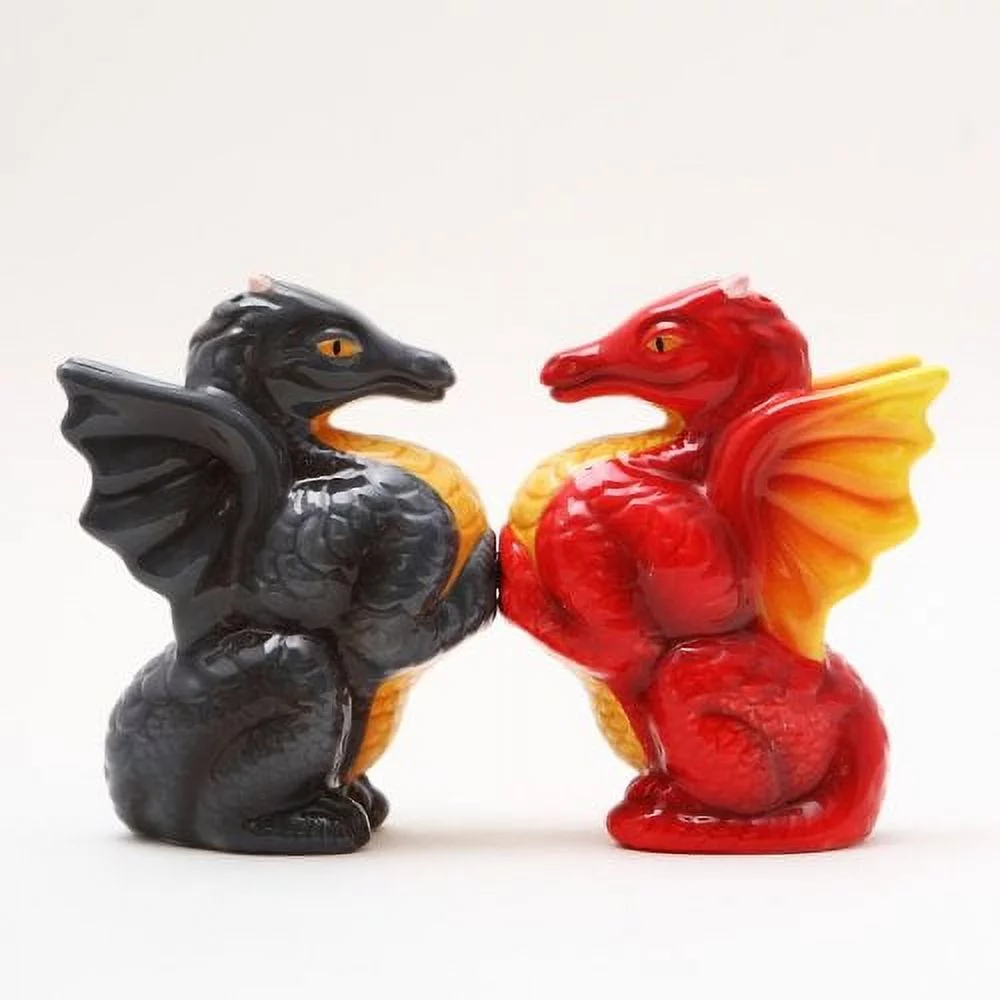 Dragons Ceramic Magnetic Salt and Pepper Shakers Collection Set