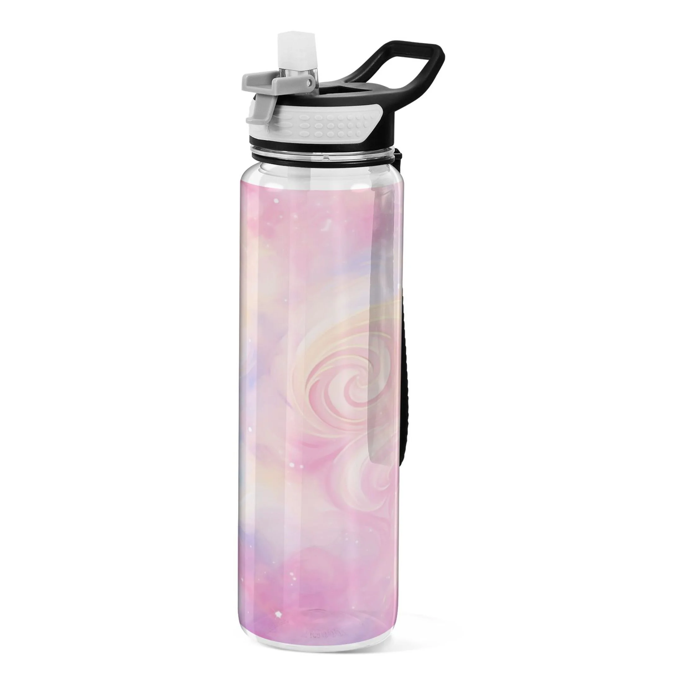 Colorful Rainbow Tie-dye 32oz Water Bottles with Straw Tritan Leakproof Sports Bottle BPA Free Clear for Fitness Gym Swimming Cycling