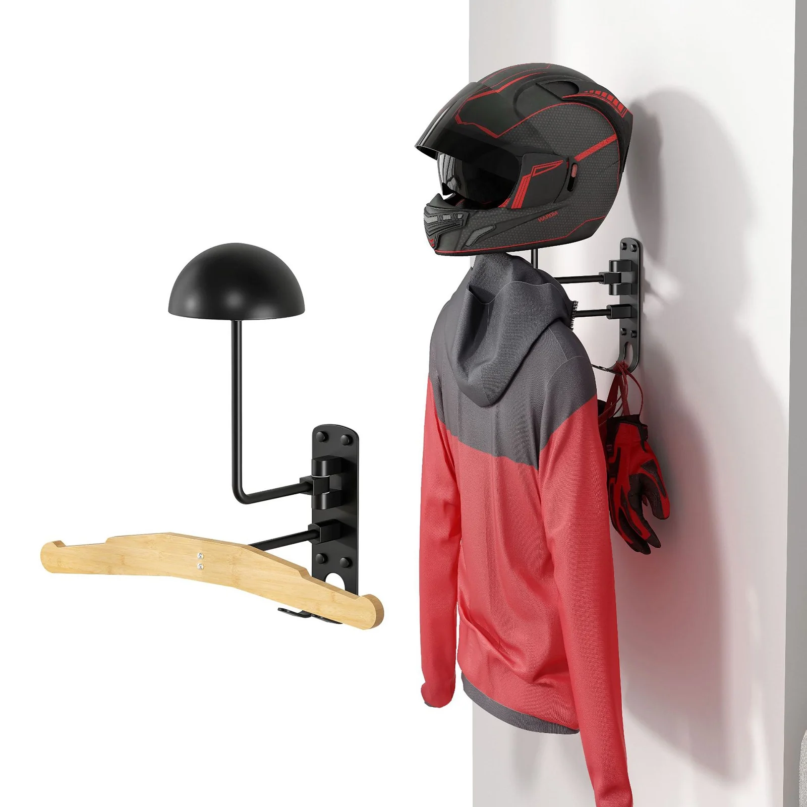 Dazzduo Rack,Rotation Helmet Helmet 180 Rotation Helmet Mount 180 Rotation With 2 Caps Wall Mount 180 Helmet Wall Mount Helmet Helmet With