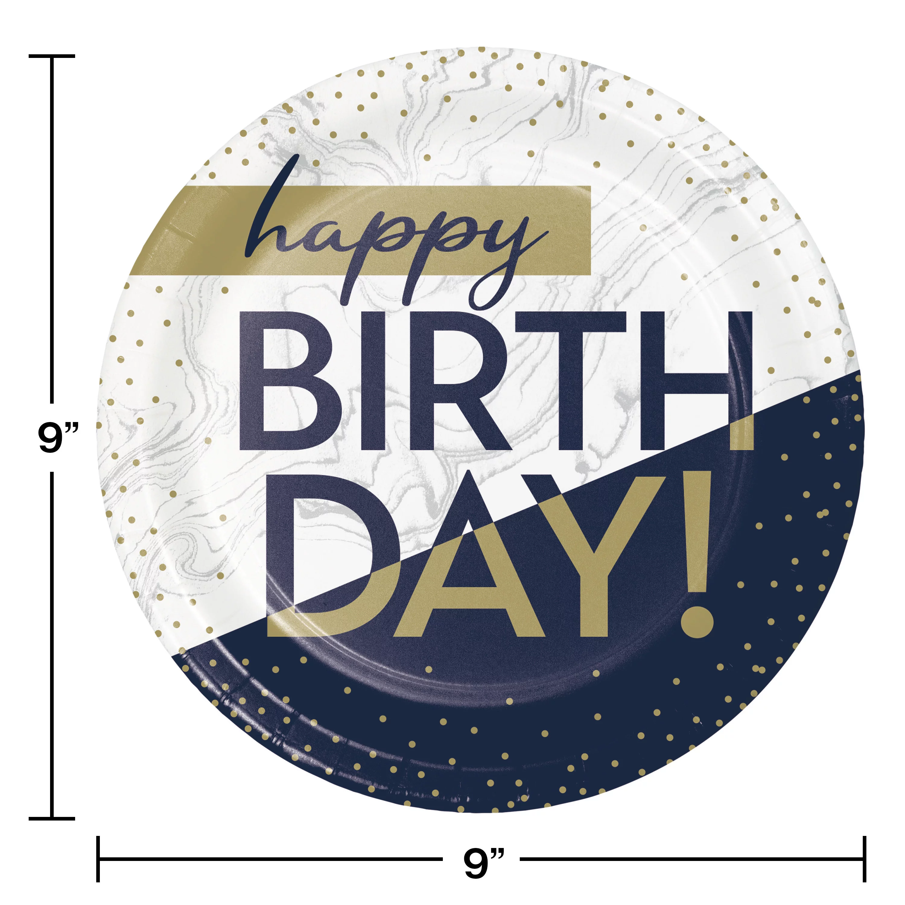 Creative Converting Navy and Gold 60th Birthday Party Supplies Kit, 81 Count