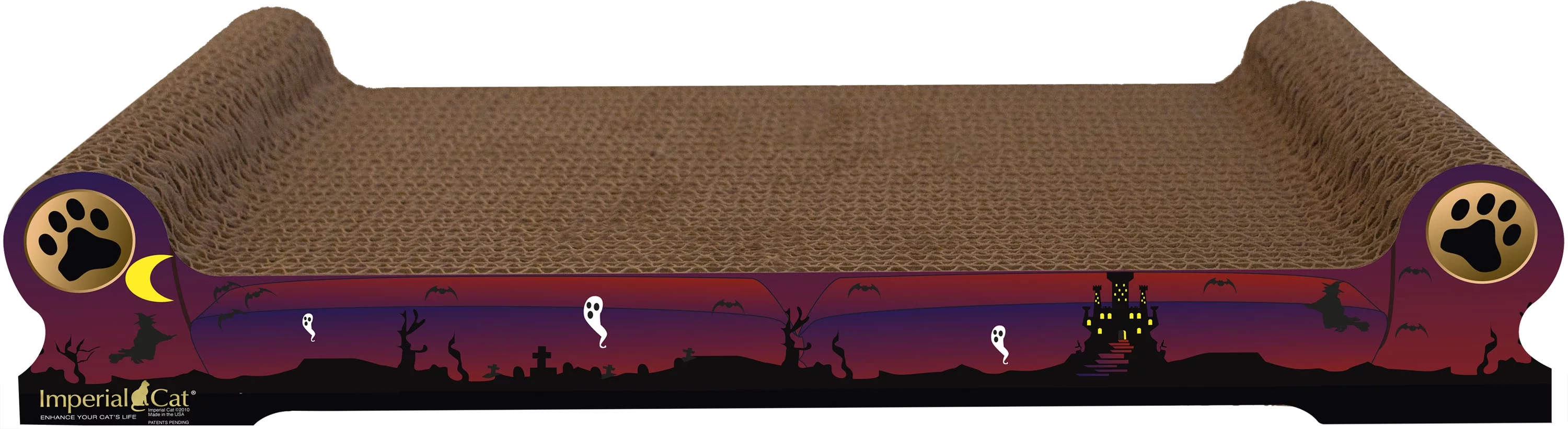 Imperial Cat Scratch 'n Shapes Large Sofa Cat Scratcher, Halloween Scene