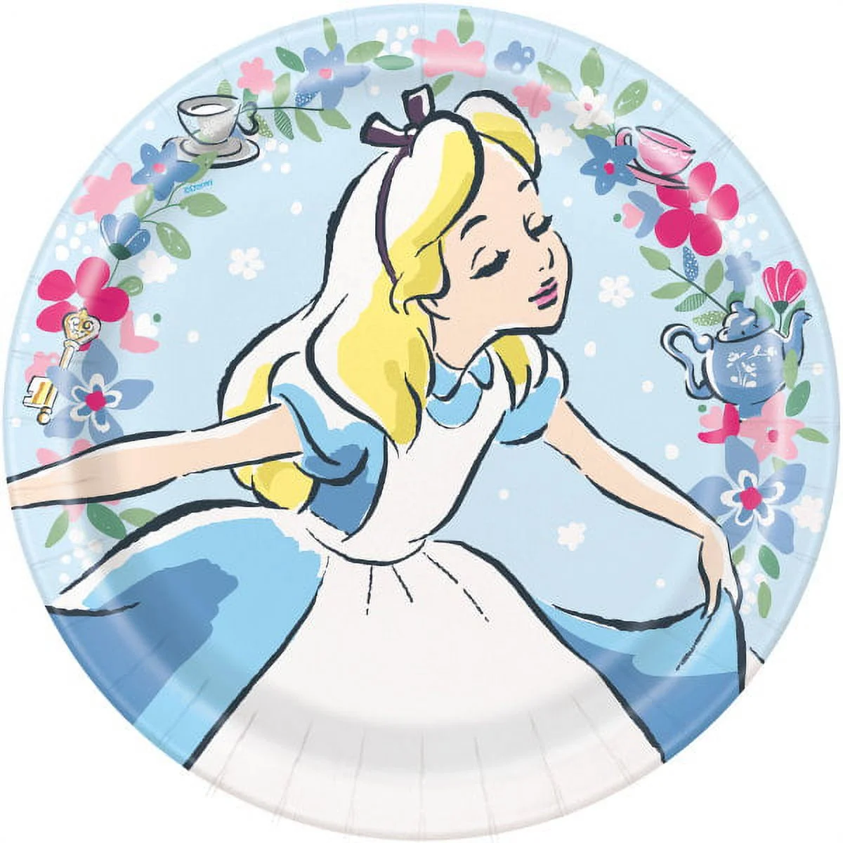 Alice in Wonderland Party Supplies Bundle Pack for 16 Includes 16 Lunch Plates, 16 Lunch Napkins