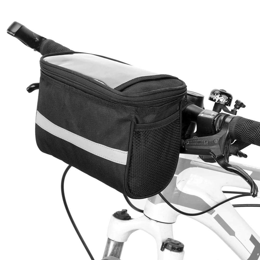 Lixada 1pcs Bicycle Front Handlebar Bag, Cycling Bike Insulated Front Bag MTB Bike Handlebar Bag Basket Pannier Cooler Bag with Reflective Strip(21.5*13.5*16.5cm/8.5*5.3*6.5in）