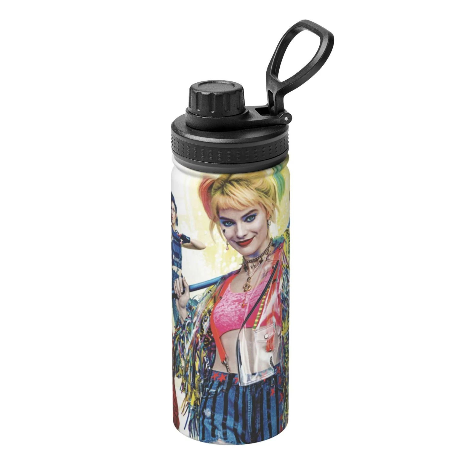 Birds Film Prey Harley Quinn Sports Insulated Water Bottles Kettle Stainless Steel Portable Cup18OZ For Travel Gym School