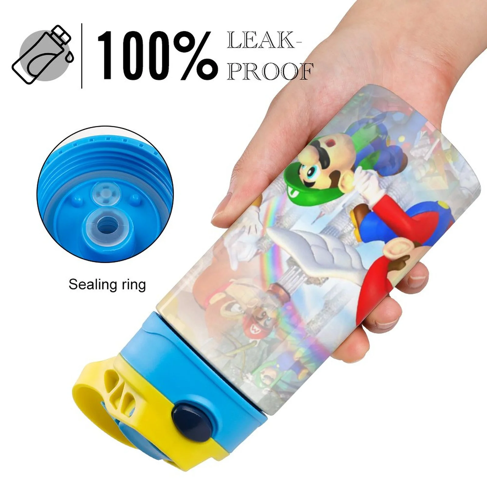 Mario Luigi Kid's Insulated Water Bottle With Straw Vacuum Stainless Steel Cup Leak-Proof Children Toddler Thermoses