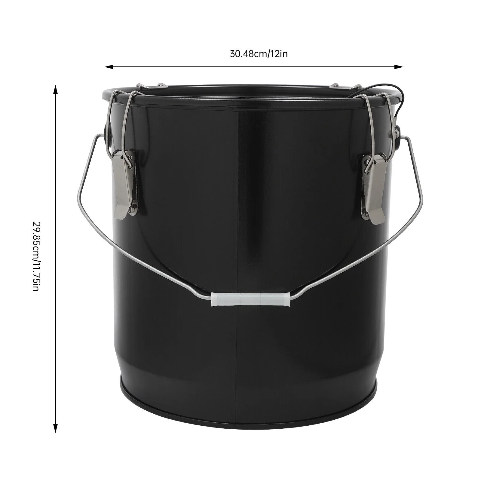 Miumaeov 6 Gallon Fryer Grease Bucket with Lid 22.71L Oil Filtering Steel Container Black