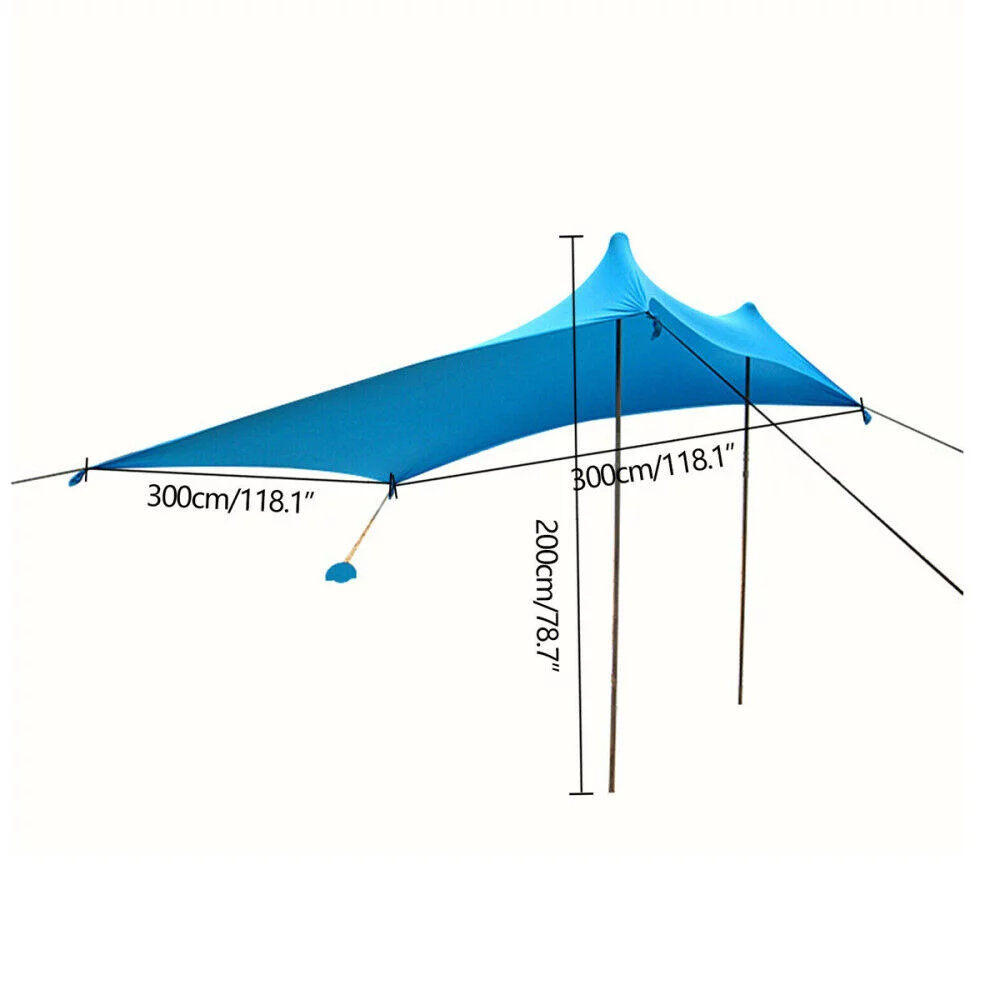 TABODD Beach Tent Canopy 10ft x 10ft Beach Tents Sun Shelter 3-5 Person Beach Canopy Tent Sun Shade