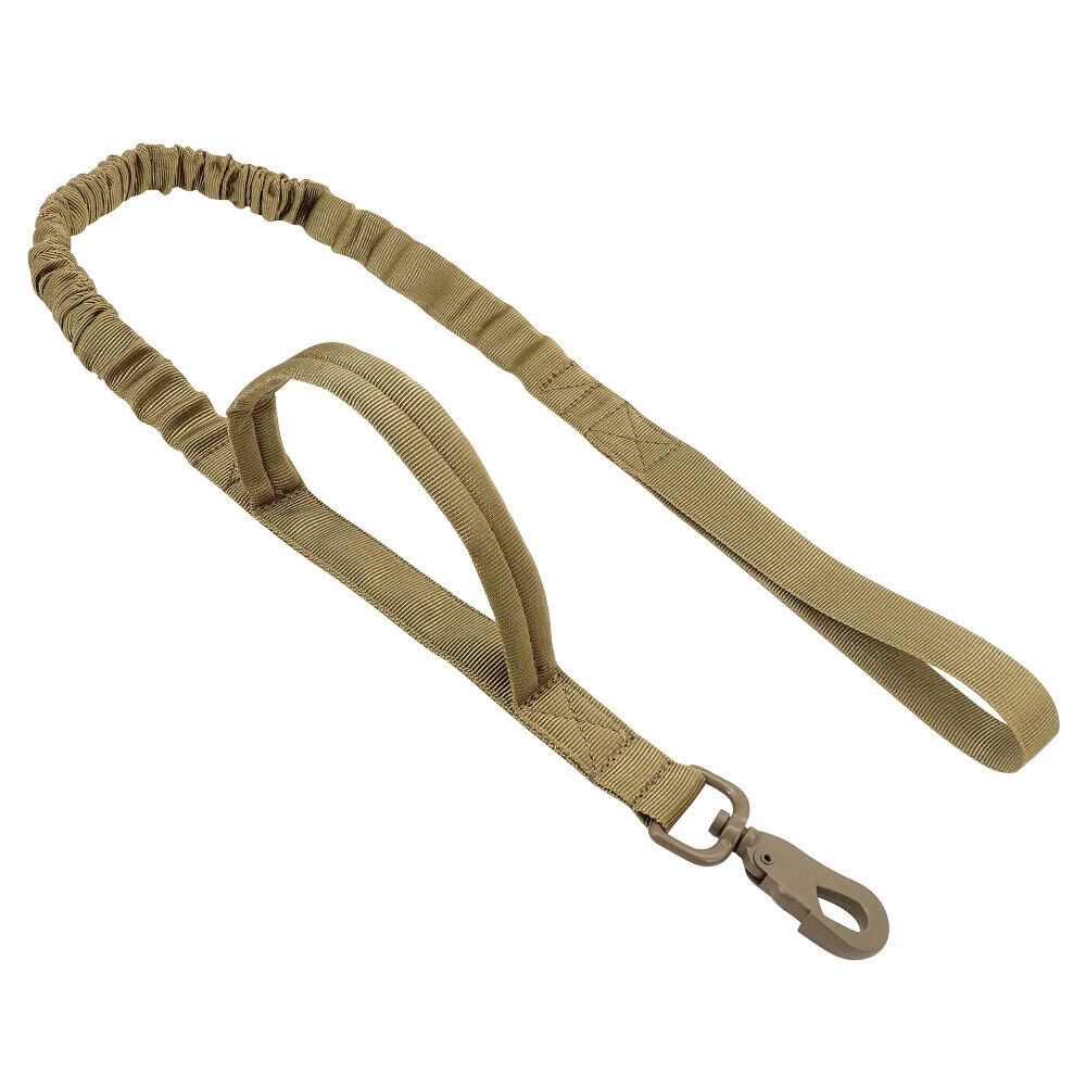 Tactical Dog Leash Elastic Bungee Military Canine Walking Training Lead 2 Handle