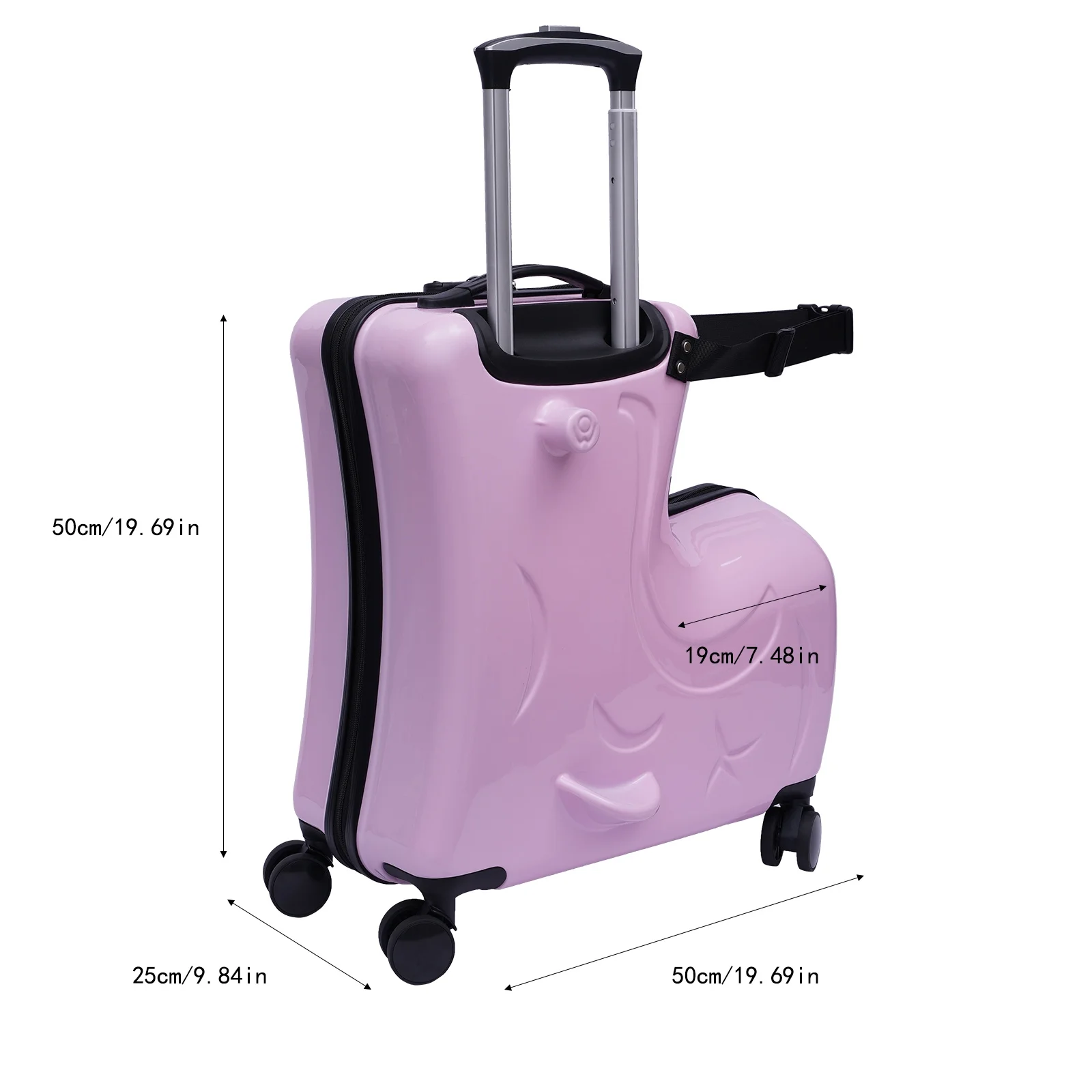 TFCFL Travel Suitcase with Spinner Wheels Children Thickening Trolley Case Unisex Pink 19.69