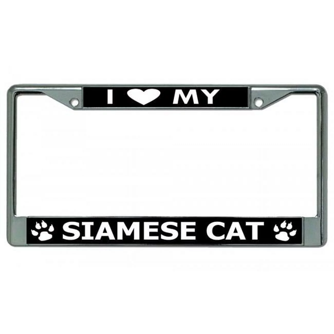 212 Main LPO3695 6 x 12 in. I Love My Siamese Cat Chrome License Plate Frame