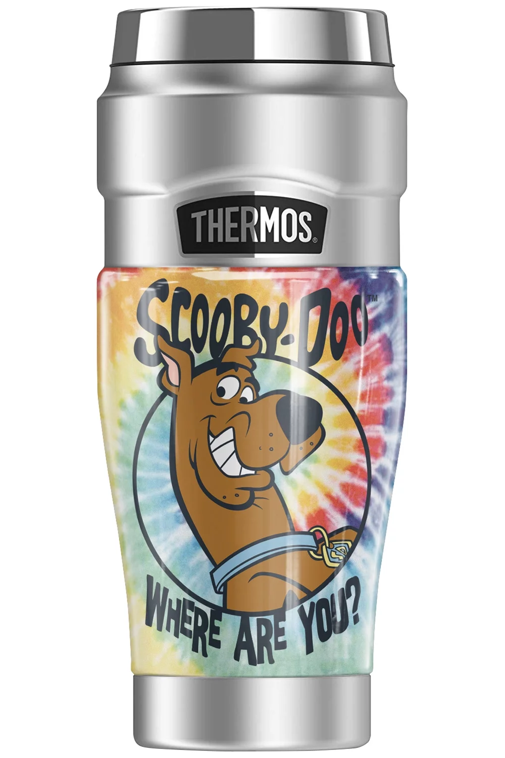 Scooby-Doo Tie Dye THERMOS STAINLESS KING Stainless Steel Travel Tumbler, Vacuum insulated & Double Wall, 16oz