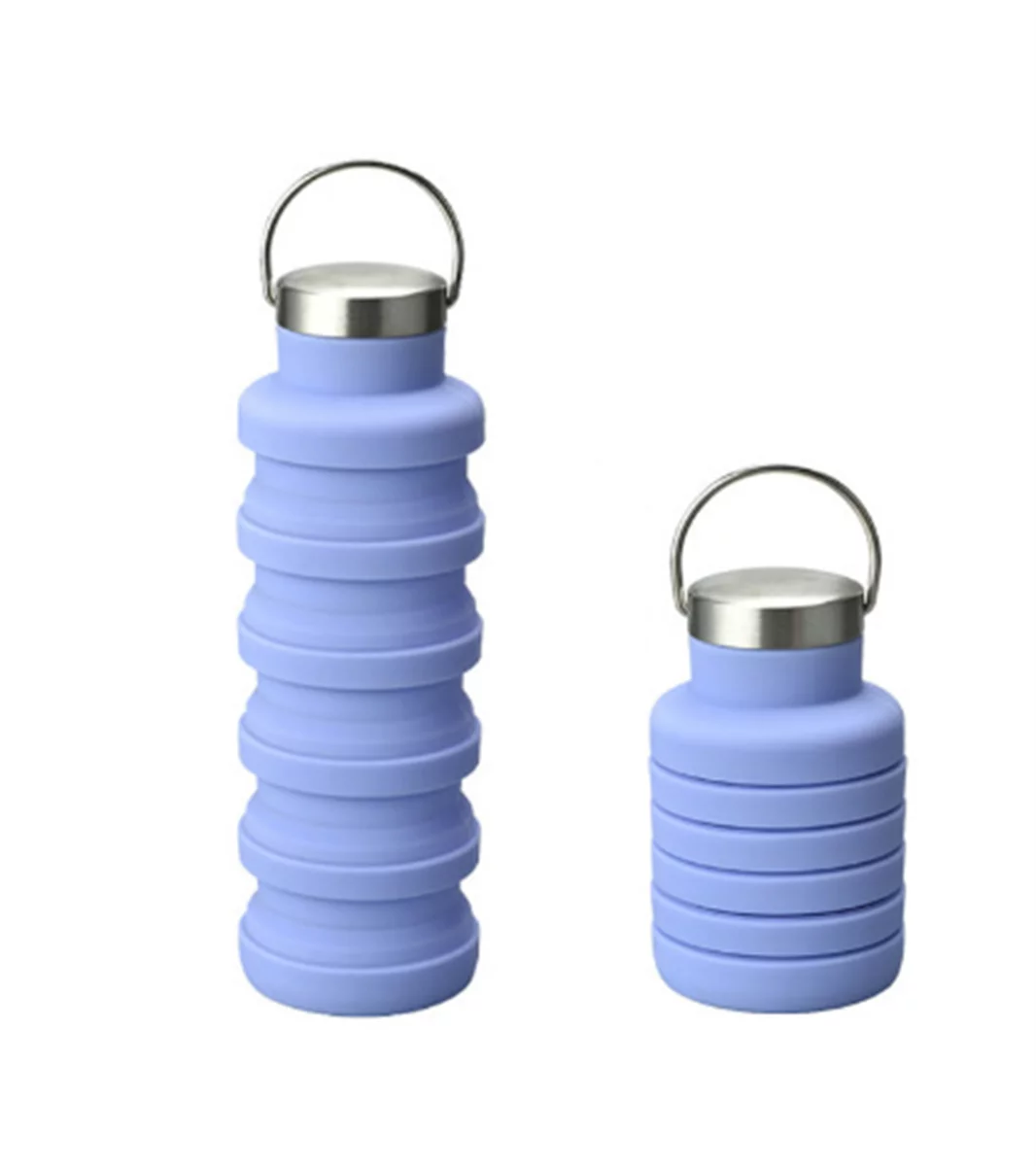 CHEEFULL18oz Collapsible Water Bottle,Lightweight Silicone Sports Bottle for Outdoor Camping