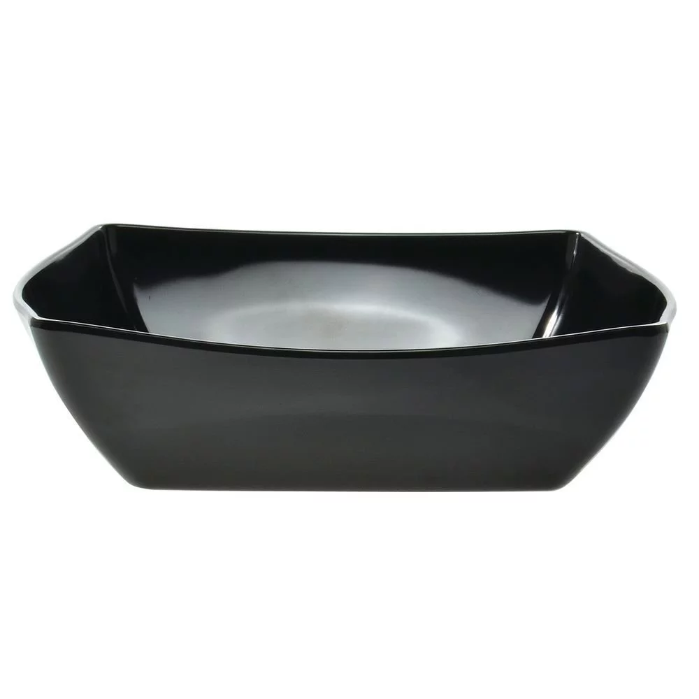 HUBERT® Square Serving Bowl 167 oz Black Melamine - 13 1/4