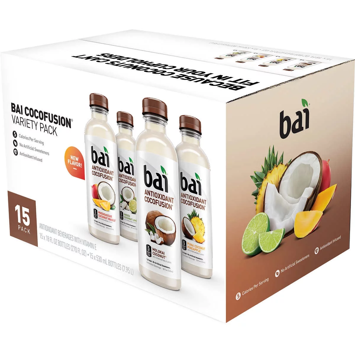 Bai Antioxidant Cocofusion Variety Pack, 18 Fluid Ounce (15 Count)