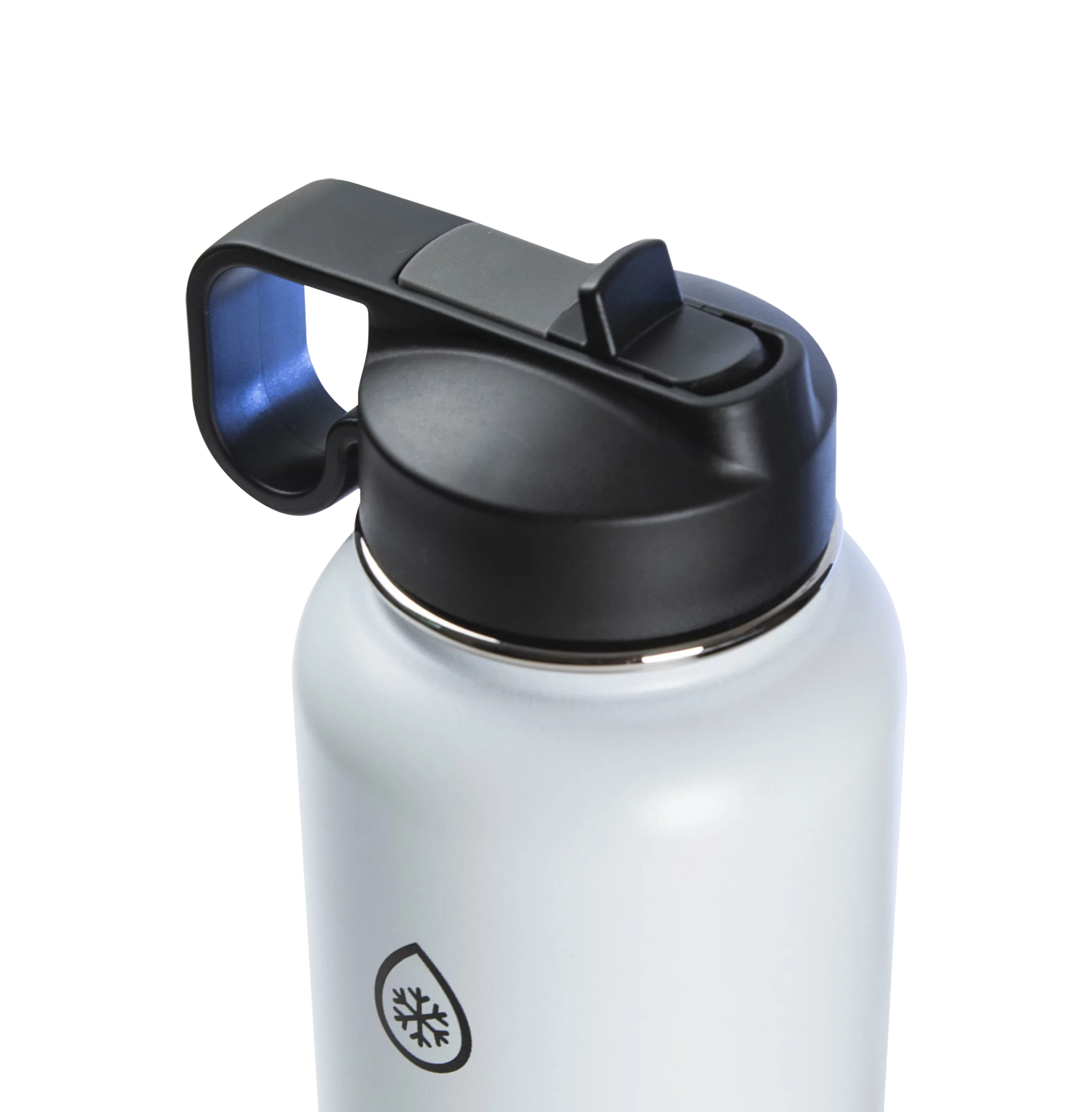 ThermoFlask 18 oz Insulated Stainless Steel Bottle with Chug and Straw Lids, White