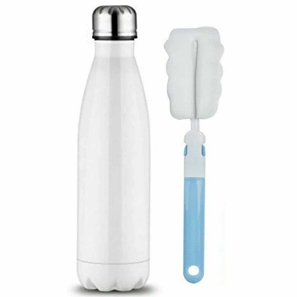 Water Bottle, Vacuum Insulated Wide Mouth Stainless-Steel Sports 18-87OZ Water Bottle (White)