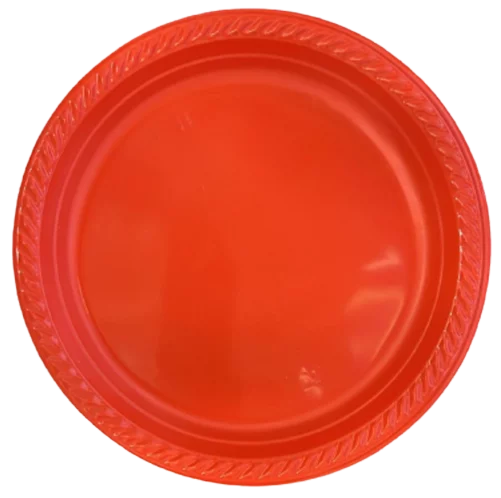 Nicole Fantani's IDEAL Dining 10 Inches Disposable Red Plastic plates Good to use in Microwave : 300 Count