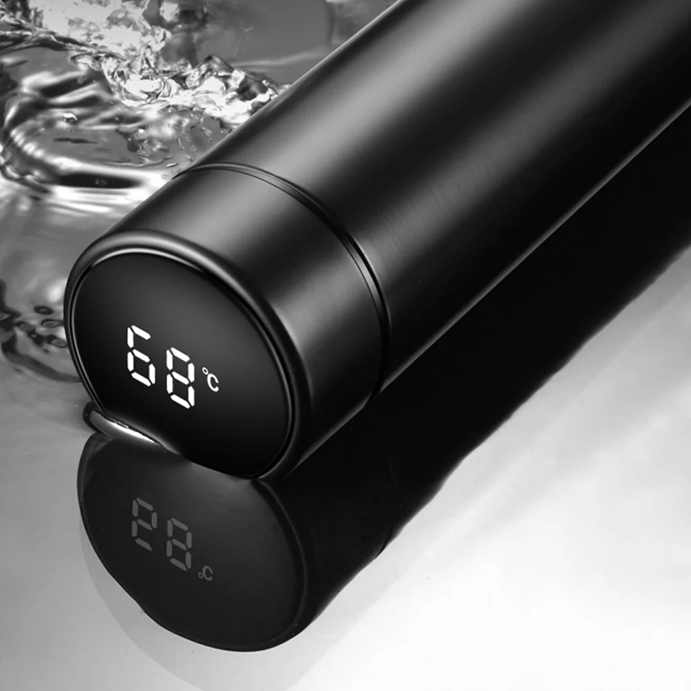 Pristin Vacuum Bottle,Screen Stainless Steel 17.6oz/ 500ml Lcd 500ml LcdDisplay Bottle 17.6oz/ Stainless Steel Leakproof Water Bottle Steel Leakproof Water Bottle Smart Coffee Smart Coffee Cup