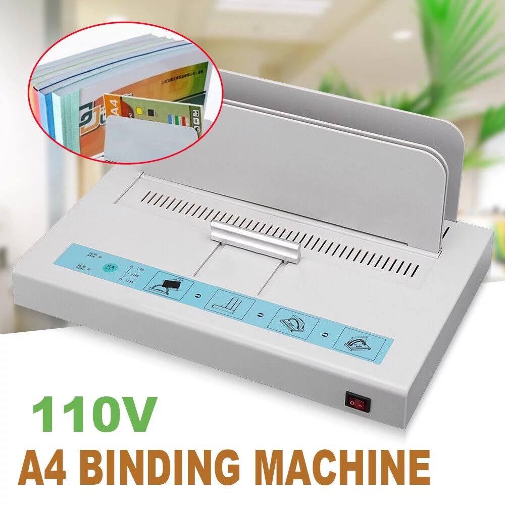 Hot Melt Thermal Binding Machine Electric Book Binder 3 Gears Adjustable 110V