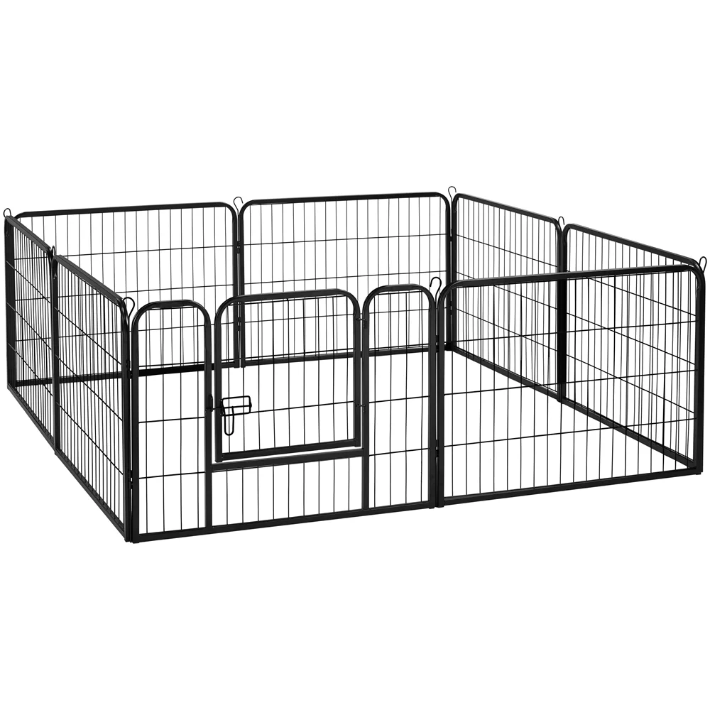 Yaheetech 16 Panels 24'' Dog Playpen Iron Pet Playpen Dog Cat Exercise Fence, Black
