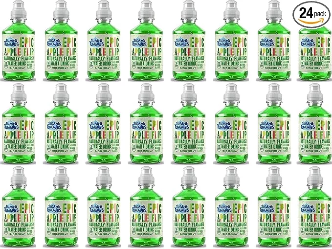 Tum-e Yummies Naturally Flavored Water Drink for Kids Bundled by Louisiana Pantry (Epic Apple Flip, 24 Pack)