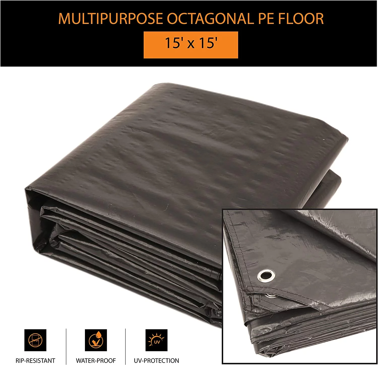 15x15 Tarp Cover Heavy Duty Waterproof Tarpaulin