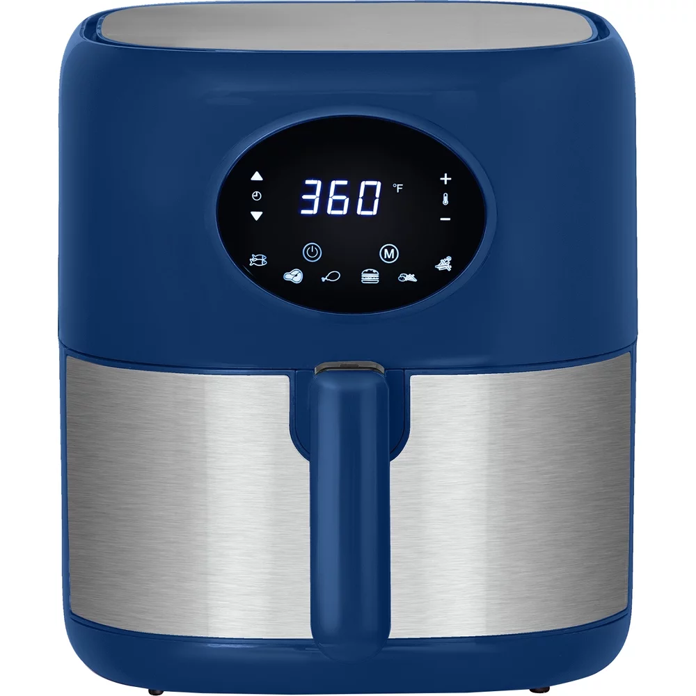 Open Box Deco Chef 3.7QT Digital Air Fryer with 6 Cooking Presets, LED Touch Controls, Adjustable Temperature and Time, Detachable Dishwasher Safe Non-Stick Basket, ETL Certified, Blue