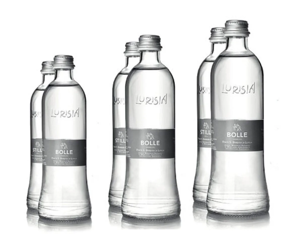 Alu Bolle (Sparkling) Natural Spring Mineral Water, 25 Fl Oz (12 Glass Bottles)