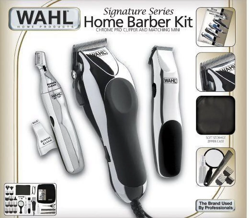 Wahl 30 Piece Hair Cut Home Barber Kit Trimmer Clipper Signature Series Haircut