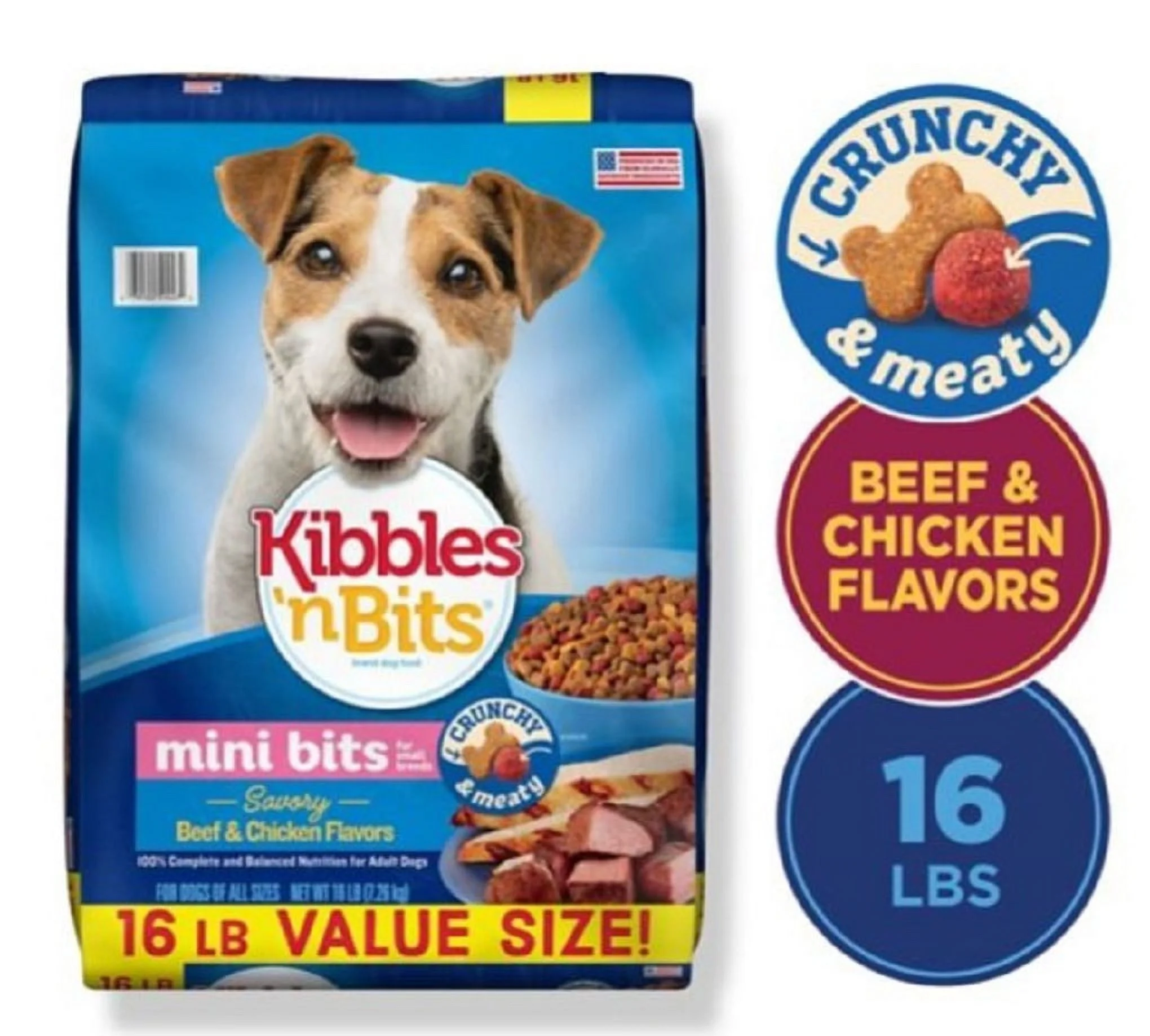 Kibbles 'n Bits Mini Bites Small Breed Beef & Chicken Flavor Dog Food - 16 lb.