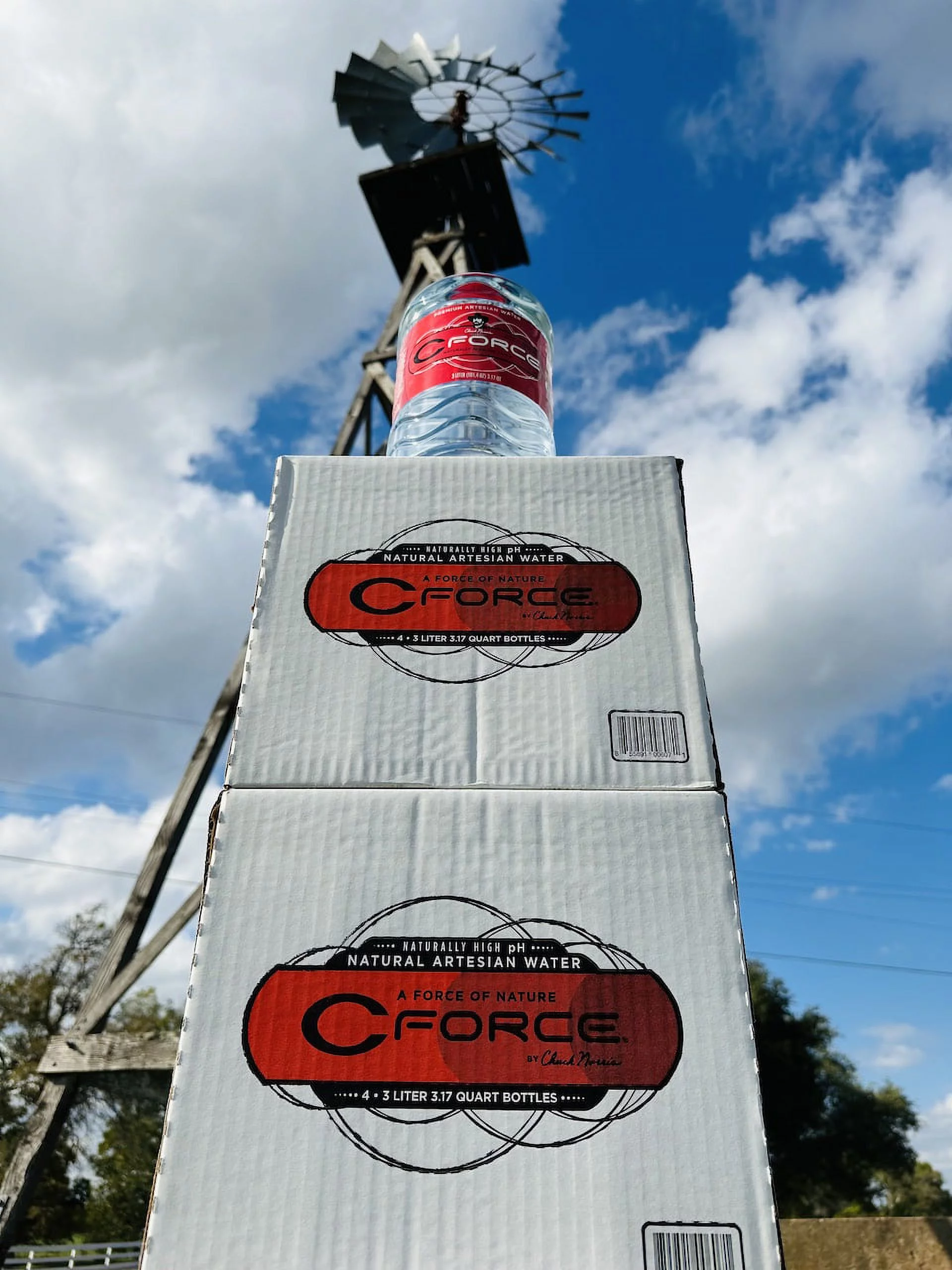 CForce Bottled Water, Naturally Alkaline Artesian Spring Water, 101.4 oz (3 Lt) Plastic Bottles (4 Pack)