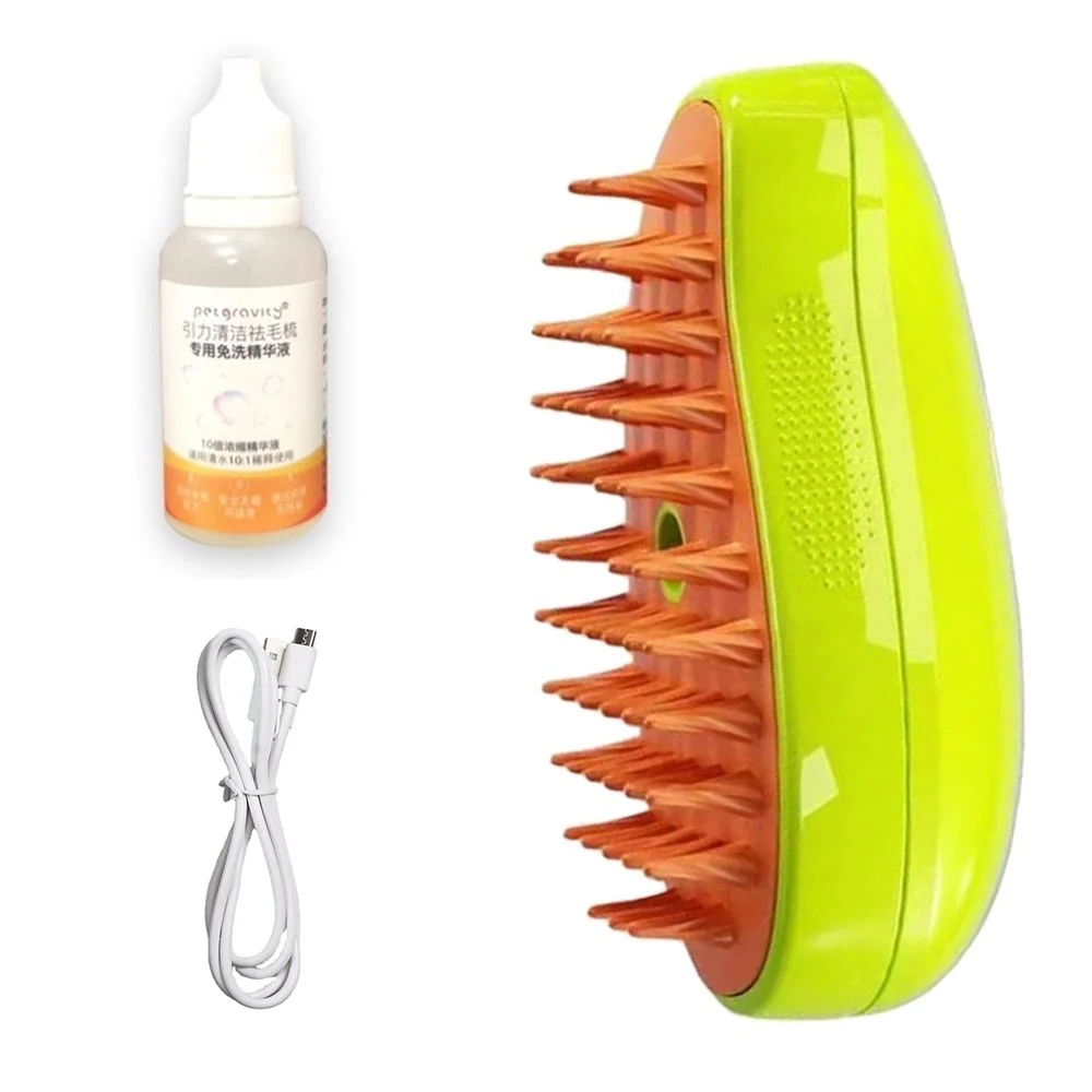 Cat Steam Brush 3 in1 Brush with Cleaning Essential Oil for Shedding Cat Steamer Brush for Massage Multifunctional Cat Grooming Brush Pet Hair Removal Tool Comb for Cat and Dog