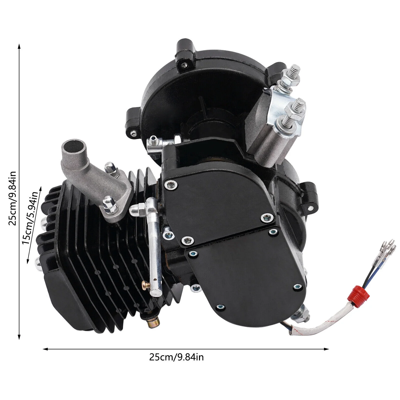 80cc Bicycle Engine Bike Motor 2-Stroke Motorized Bicycle Motor 5.5HP Durable Black