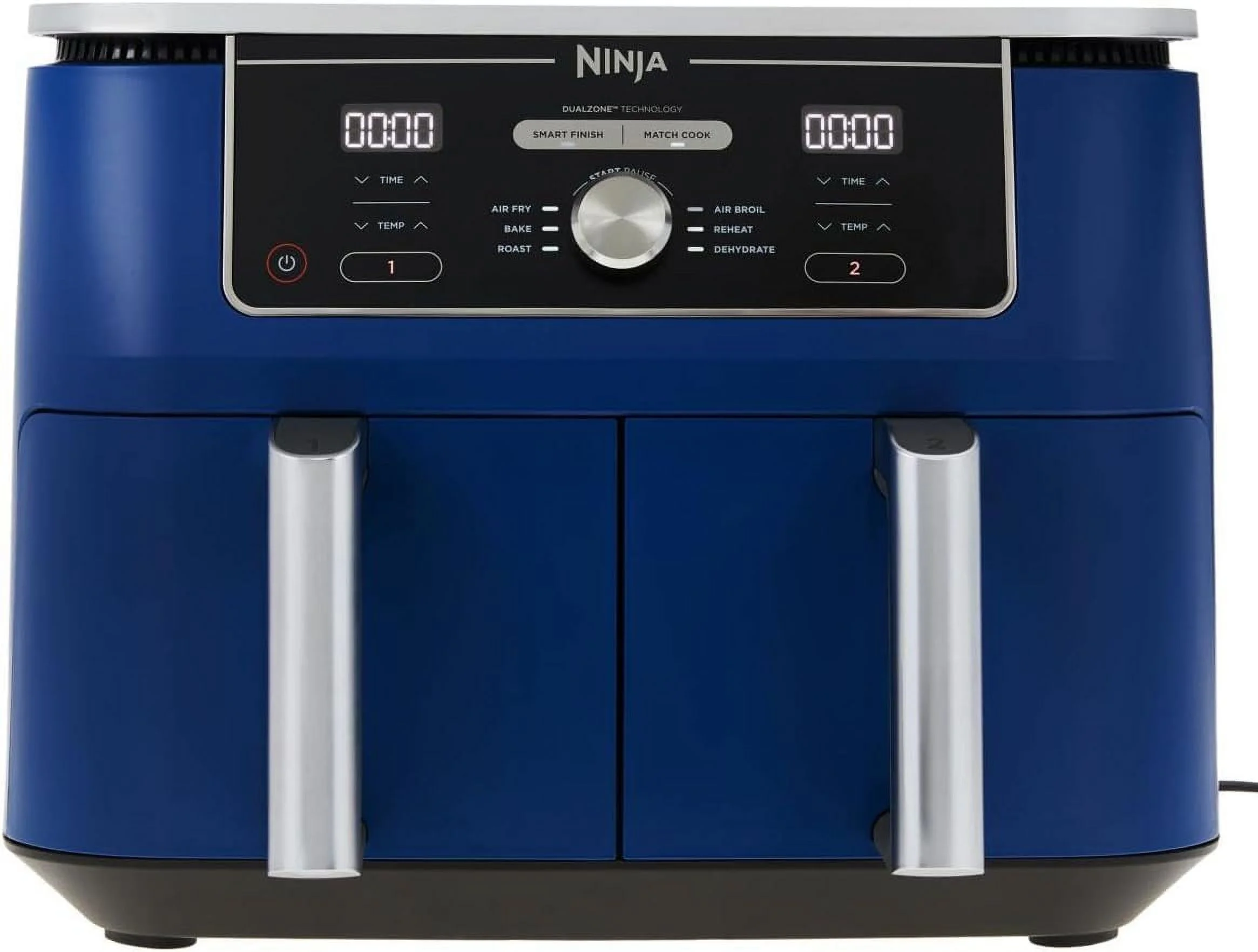 Restored Ninja DZ401 Foodi 6-in-1 10-qt. XL 2-Basket Air Fryer with DualZone Technology, NAVY BLUE (Refurbished)
