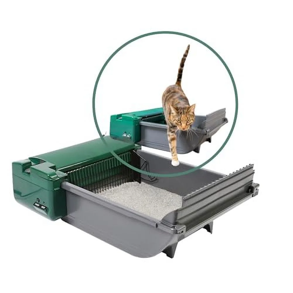 Pet Zone Semi Automatic Cat Litter Box Self Cleaning - Smart Scoop Cat Litter Box with Bags & Carbon Filter for Up to Two Cats 6-16 Pounds
