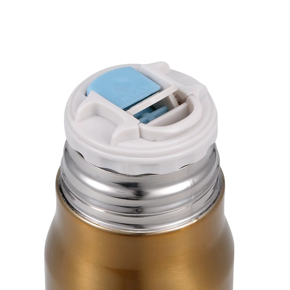 Walmeck Water Bottle Stainless Steel 500ml Vacuum Insulated Water Bottle Bullet Shape Travel Cup Keep Warm