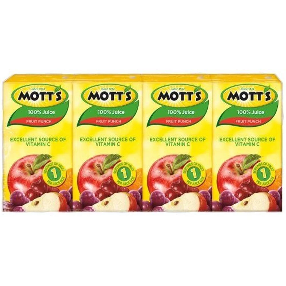 Motts Mini 100 Percent Fruit Punch Juice, 16.92 Fluid Ounce -- 11 per Case.