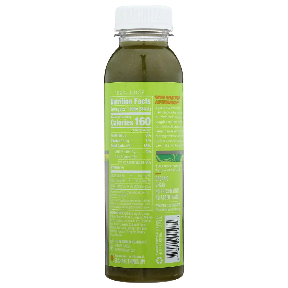 Suja Essentials Organic Green Delight Juice, 12 Fluid Ounce -- 6 per Case.