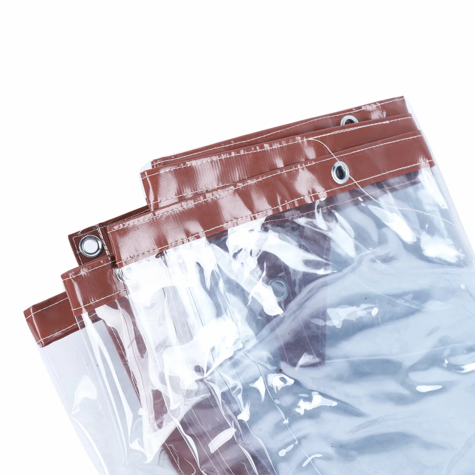 8*16FT Commercial PVC Waterproof Clear Awning Canopy Curtain Enclosure Graden PVC Rainproof Tarpaulin Clear Awning Canopy Agriculture Landscaping Covers Brown PVC Rainproof Tarpaulin Clear