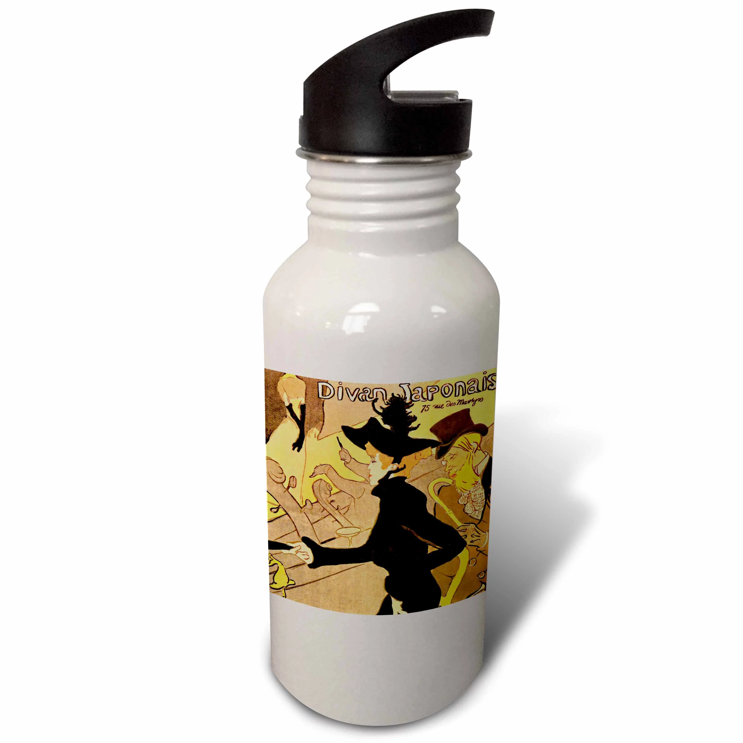 Divan Japonais by Toulouse-Lautrec - vintage French advert poster for a Paris cabaret advertisement 21 oz Sports Water Bottle wb-162558-1