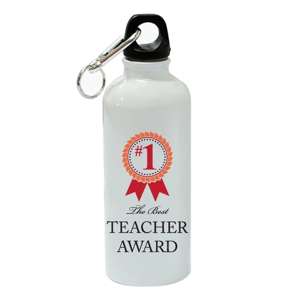 The Best Teacher Award White Aluminum Sports 20 oz Water Bottle