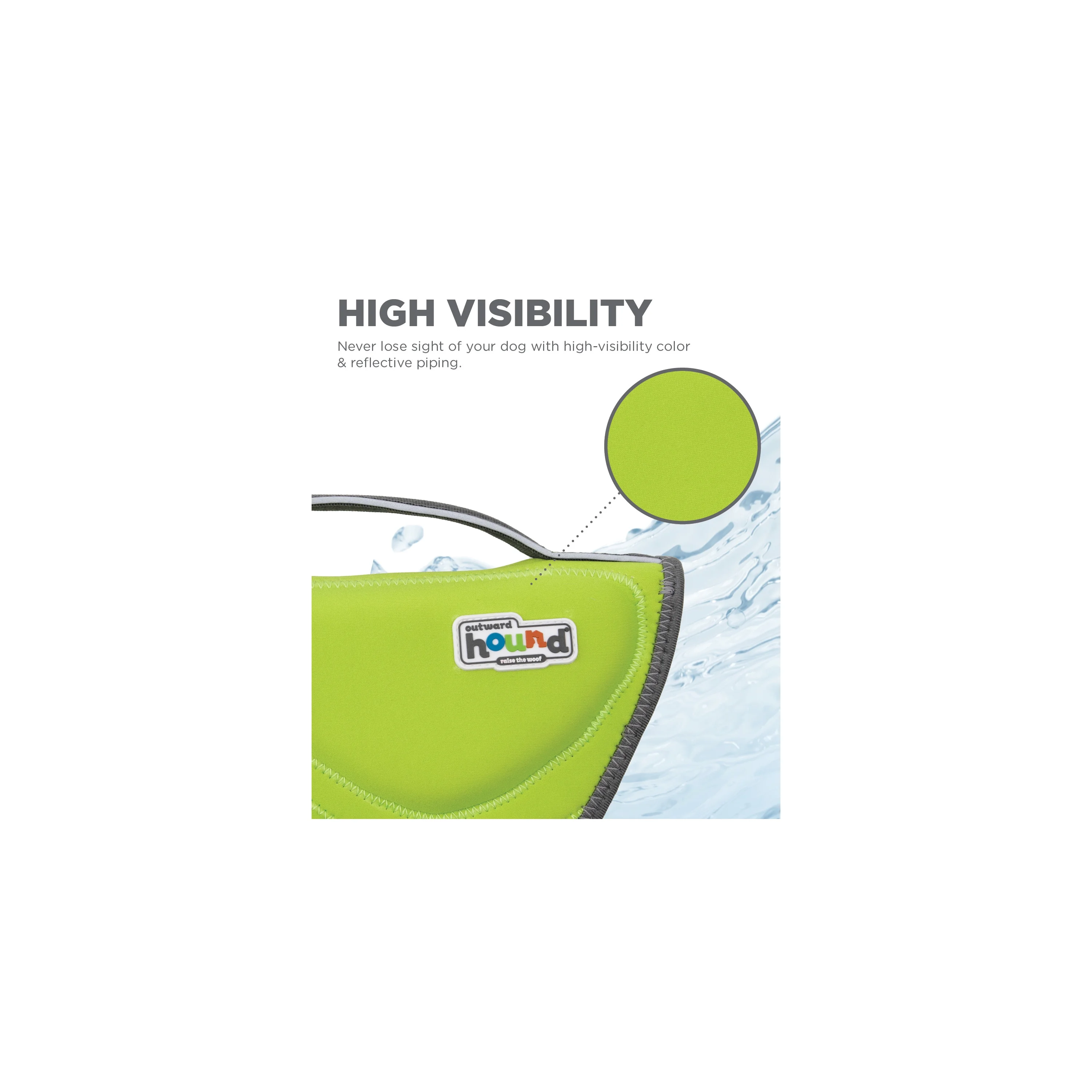 Outward Hound Dawson Swim Dog Life Jacket, Green, Small