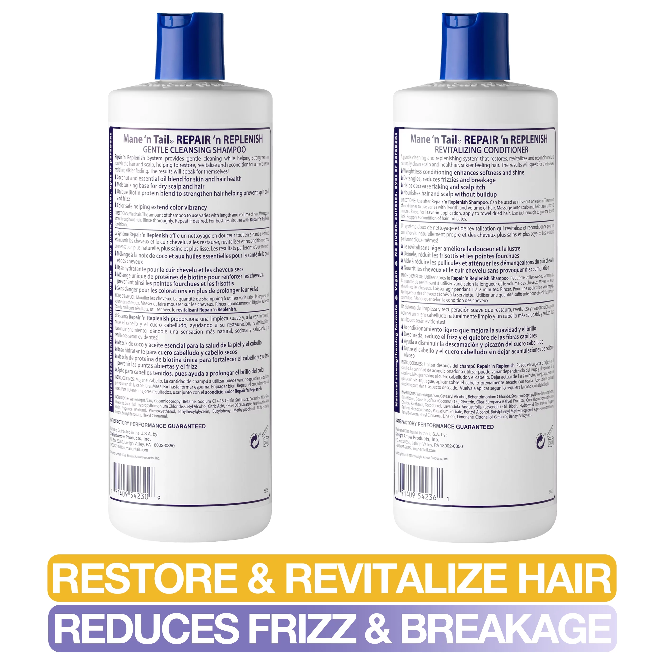 Mane ’n Tail: Repair ’n Replenish Sulfate Free Gentle Cleansing and Replenishing System (15.2 Oz Each)