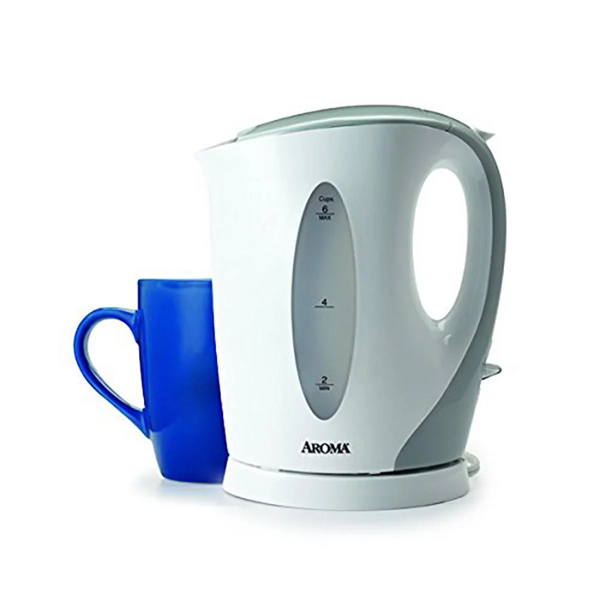 Restored Aroma AWK-105 1.5-Liter Electric Kettle - White/Grey (Refurbished)