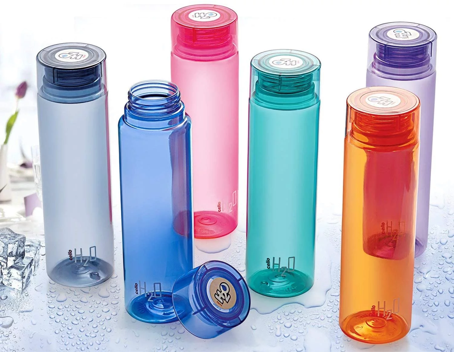 Cello H2O Unbreakable Bottle , 1 Litre, Set of 6,