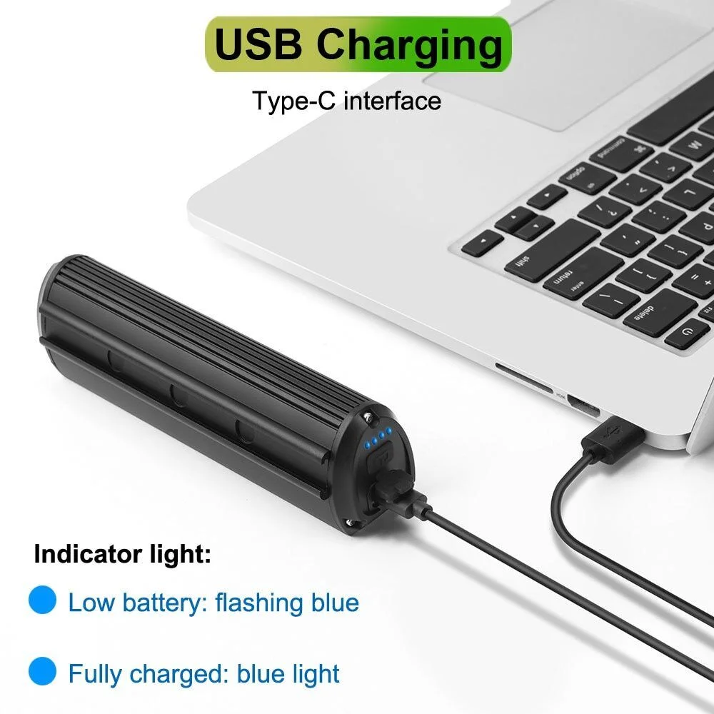 Bicycles Light Front 8000mAh Waterproof Flashlight USB Charging Road Lamp
