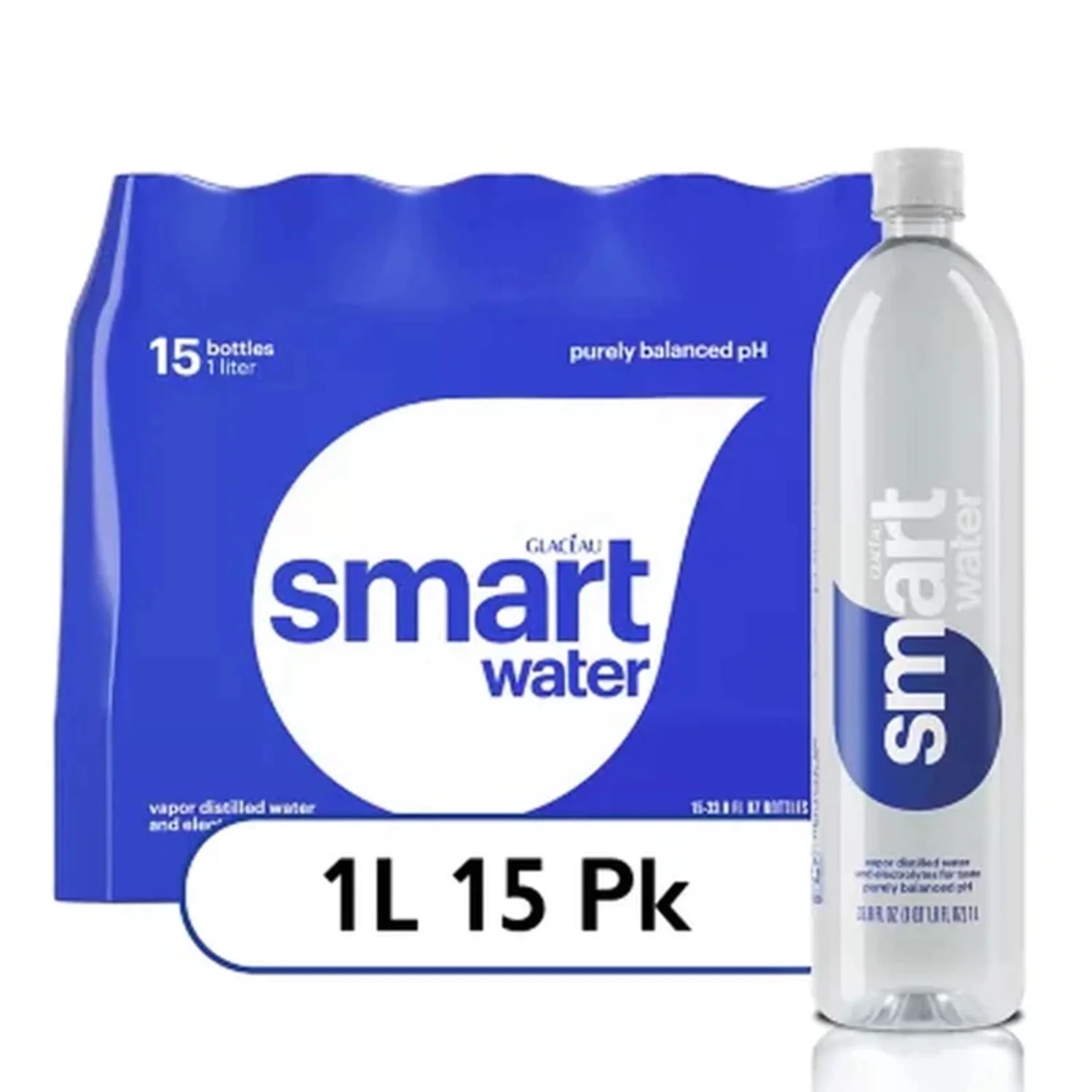 Glaceau SmartWater Bottled Water (1 L,15 pk) (Pack of 3)